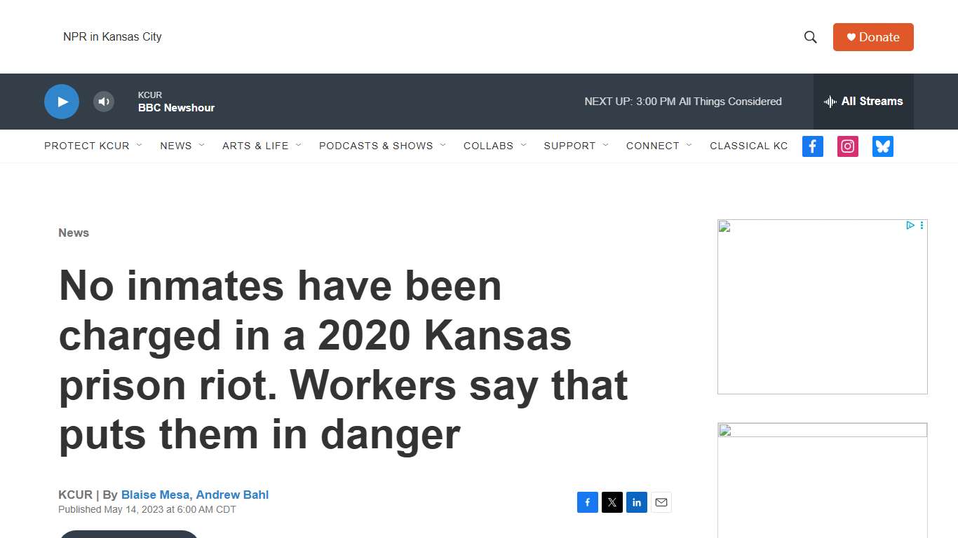 No inmates have been charged in a 2020 Kansas prison riot. Workers say that puts them in danger KCUR - Kansas City news and NPR